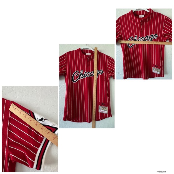 Mitchell & Ness Chicago Bulls Baseball Style Pinstripe Jersey Men's Small - Picture 10 of 12